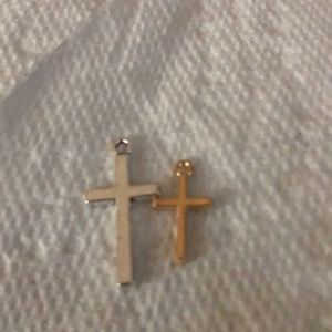 Set 2 silver gold crosses